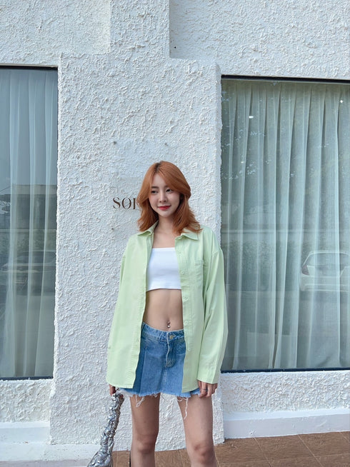 WANWAN Collar Cotton Shirt